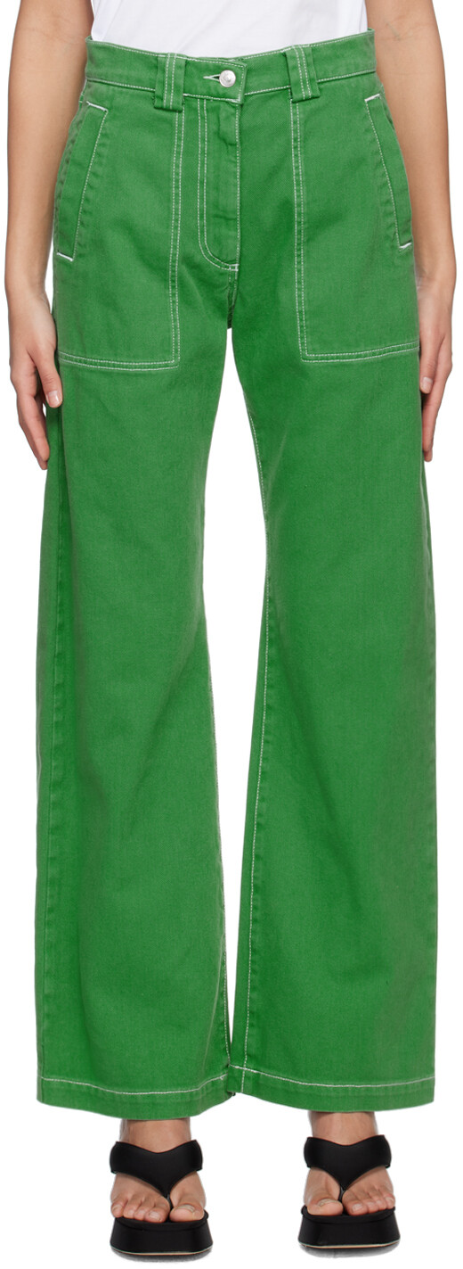 

Зеленые мешковатые джинсы MSGM