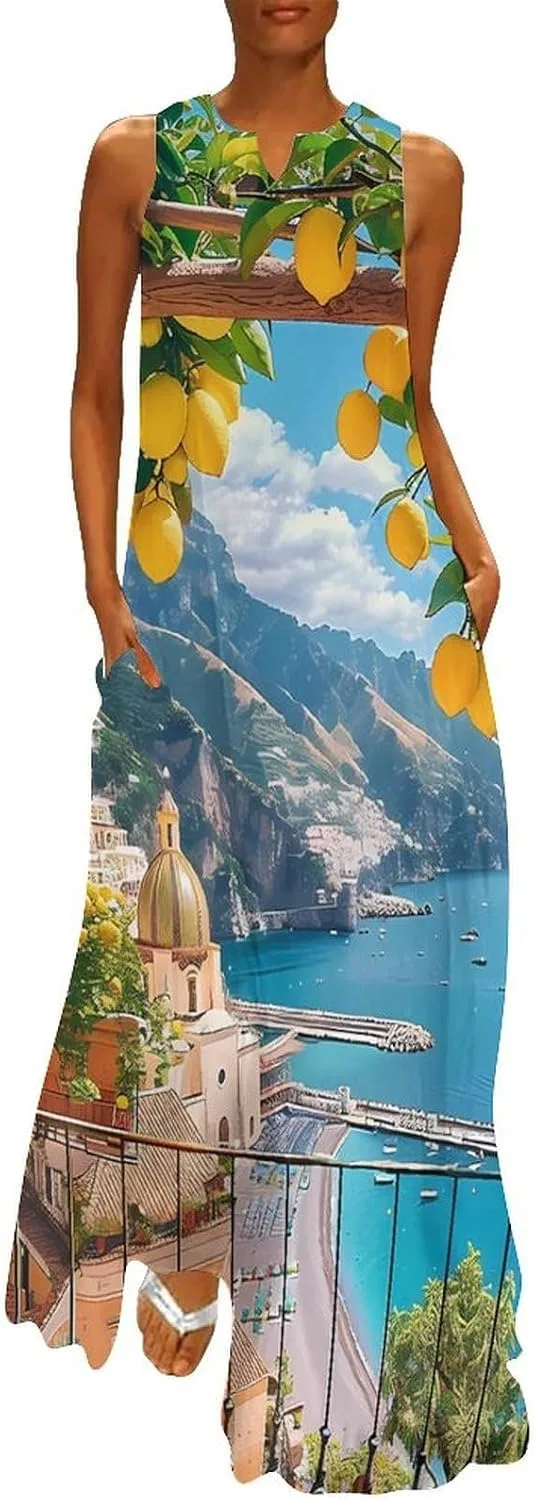 Женское платье-макси без рукавов Italy Coast, Style