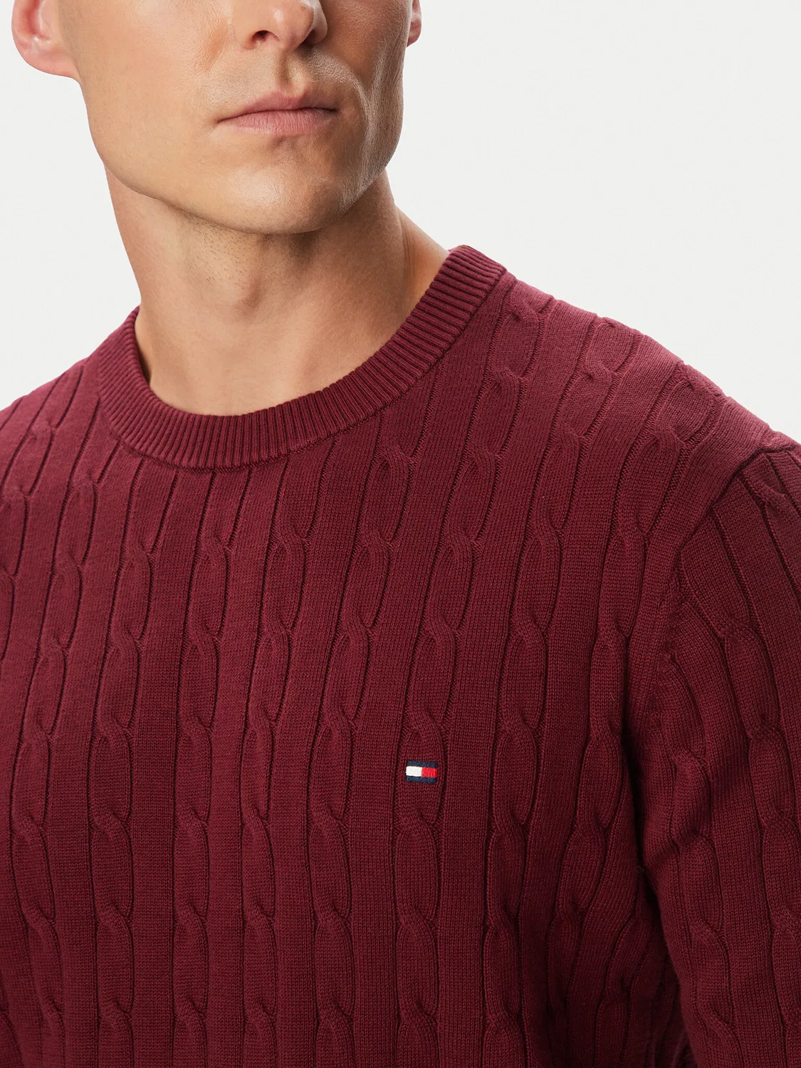 Мужской пуловер стандартного кроя Classic Tommy Hilfiger, темно-красный — фото 4