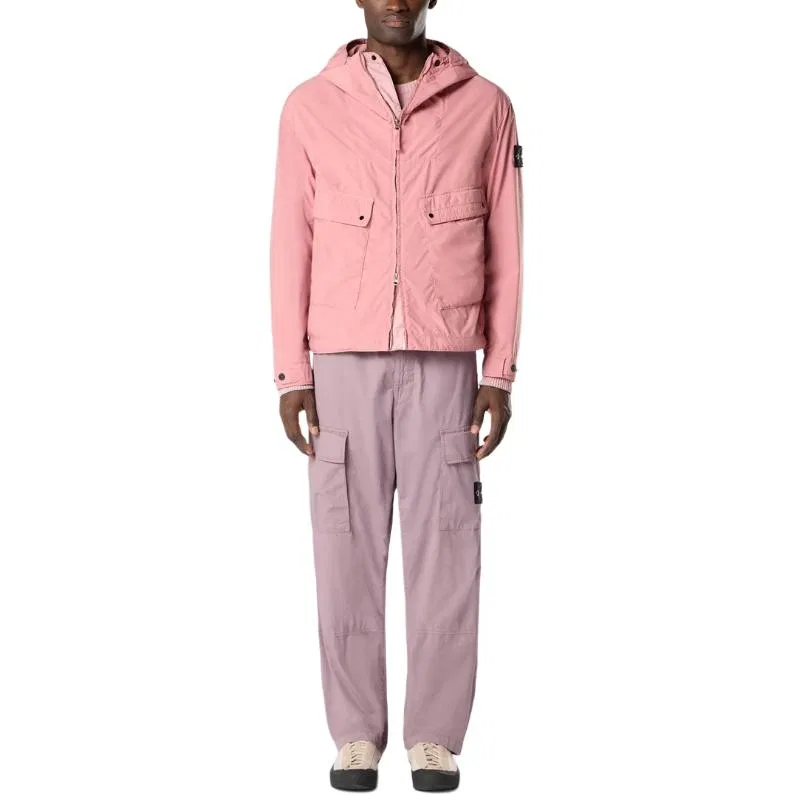 Мужские карго-брюки свободного кроя с патчем Stone Island, Purple Gray — фото 4