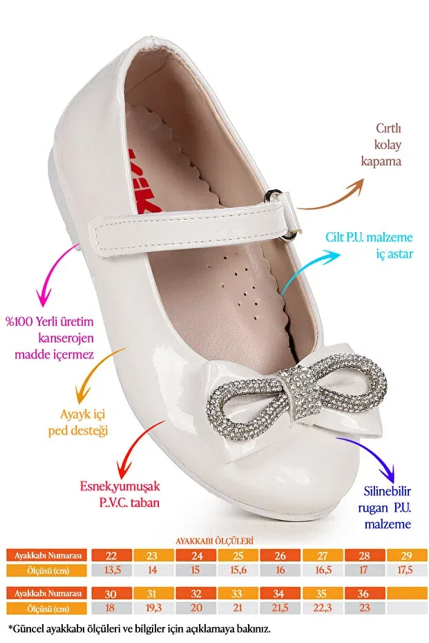 Детские балетки для девочек с бантиком Kiko Kids, White — фото 2
