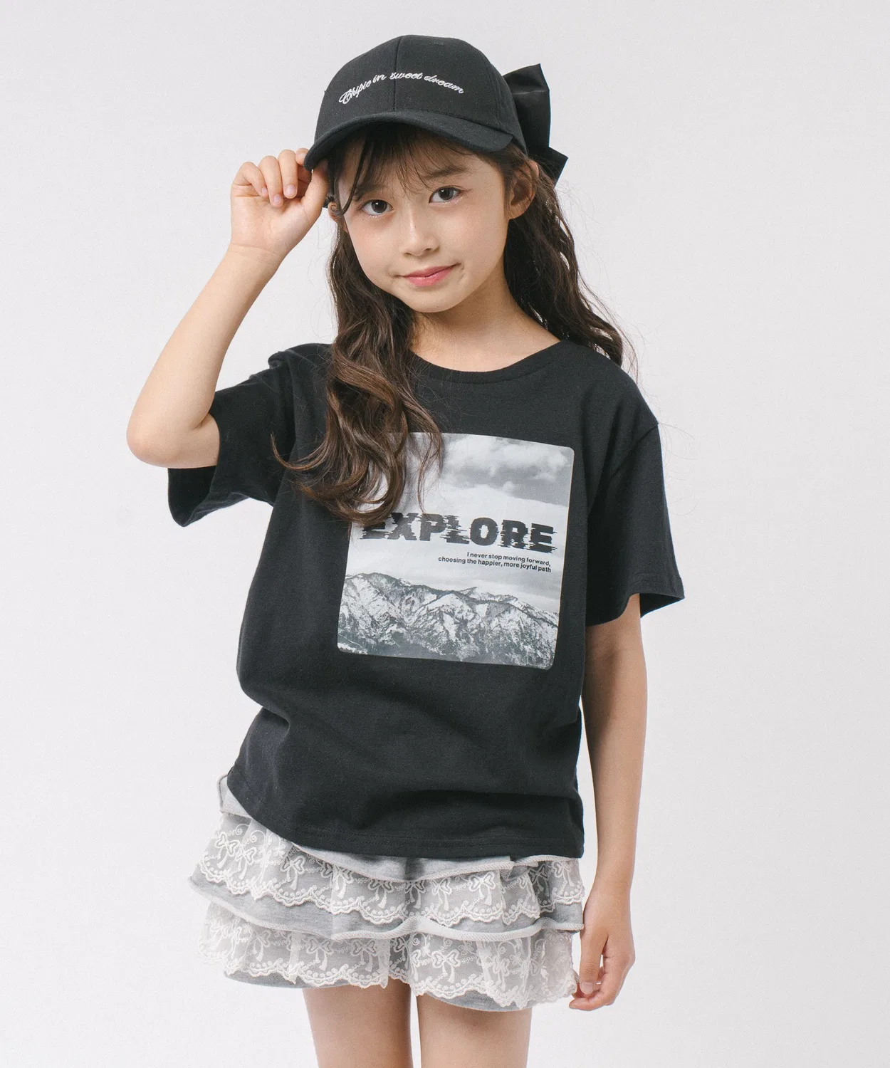 Детская футболка с фотопринтом URBAN CHERRY, Black