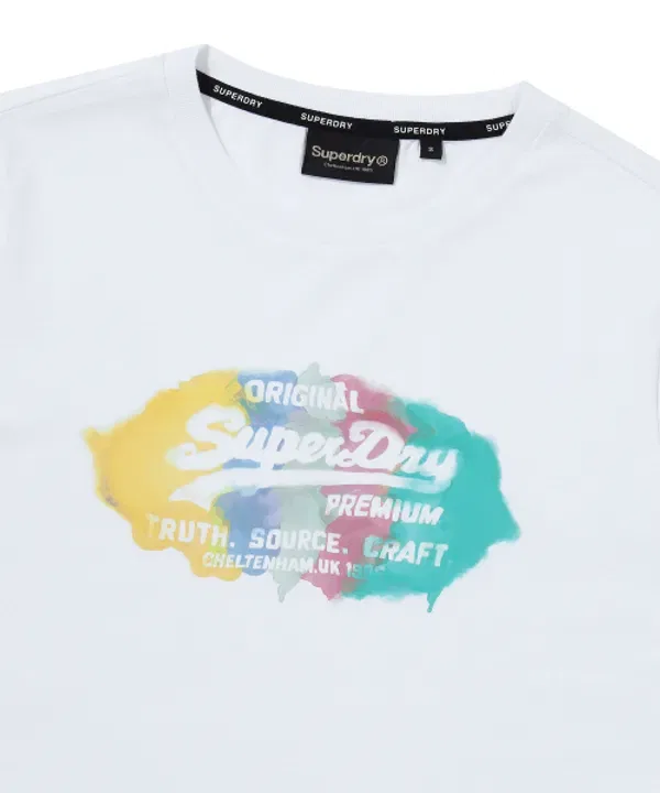 Футболка с графическим принтом, Superdry, белый — фото 3