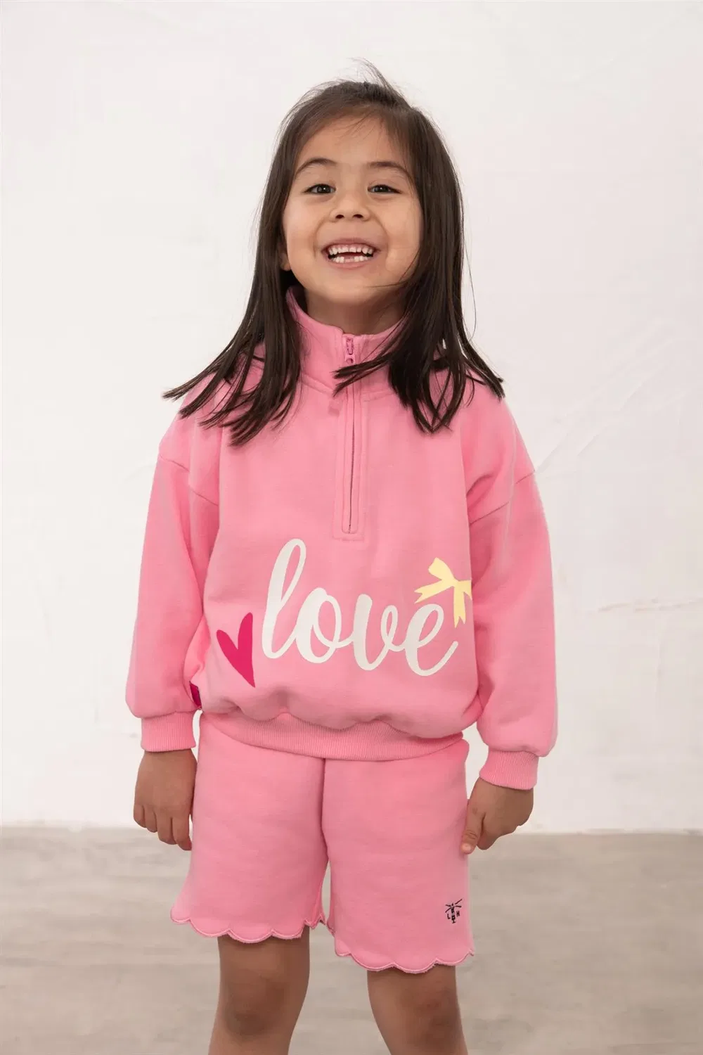 Детский свитшот с полузамком Luna Lighthouse Clothing, Pink