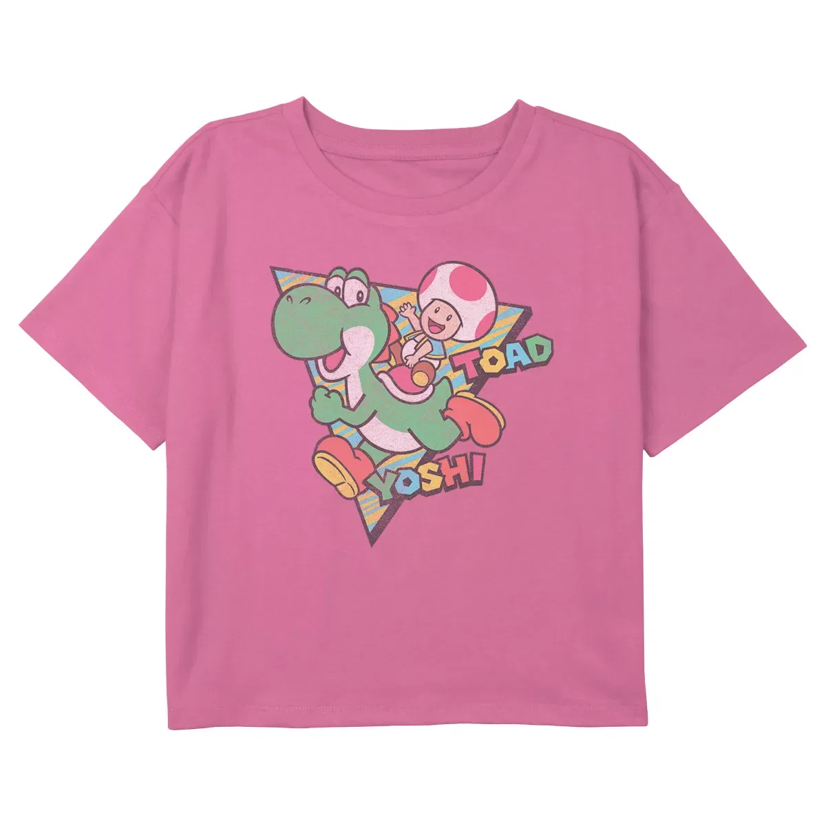 Детский укороченный топ с принтом Yoshi and Toad Nintendo, Light Pink