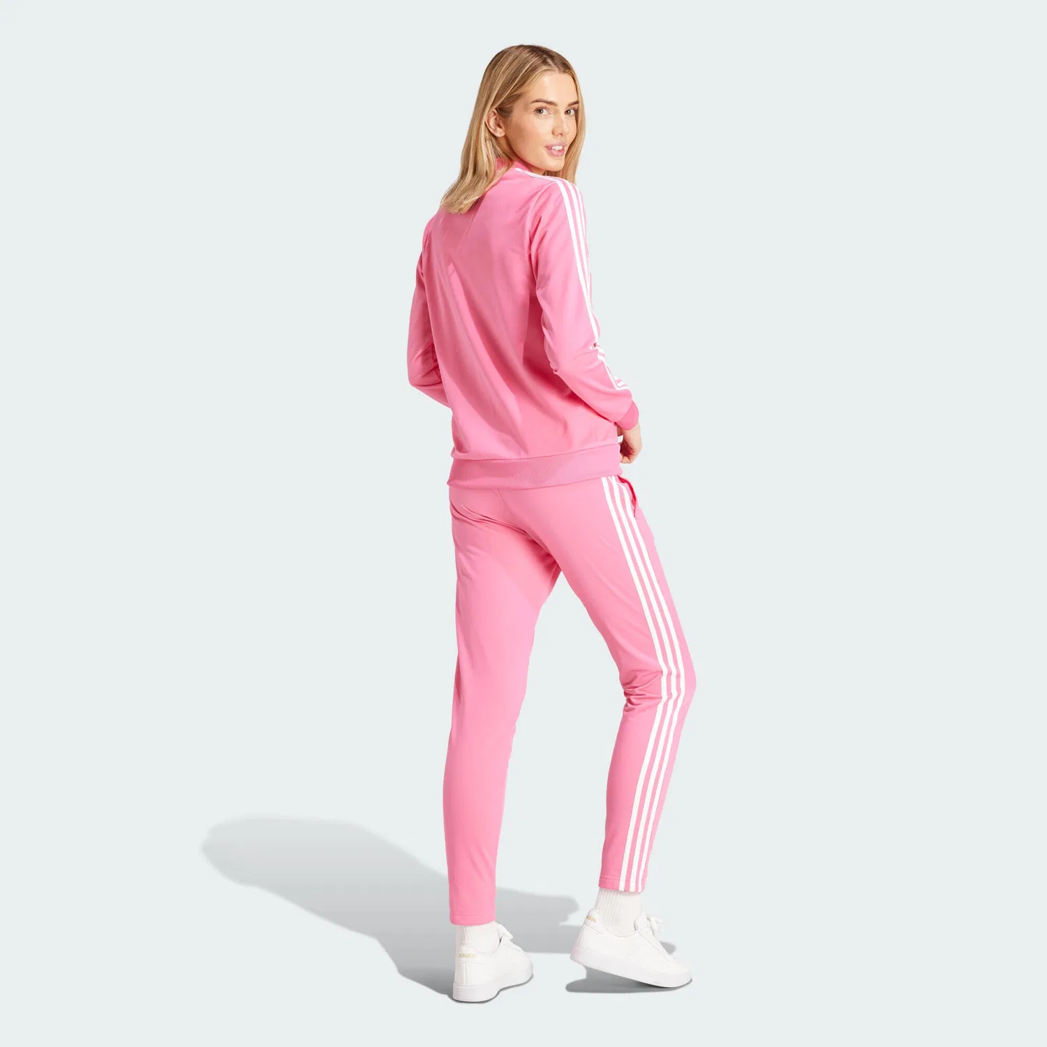 Женский спортивный костюм с принтом Essentials 3-Streifen Adidas, Magentapink Weiss — фото 3
