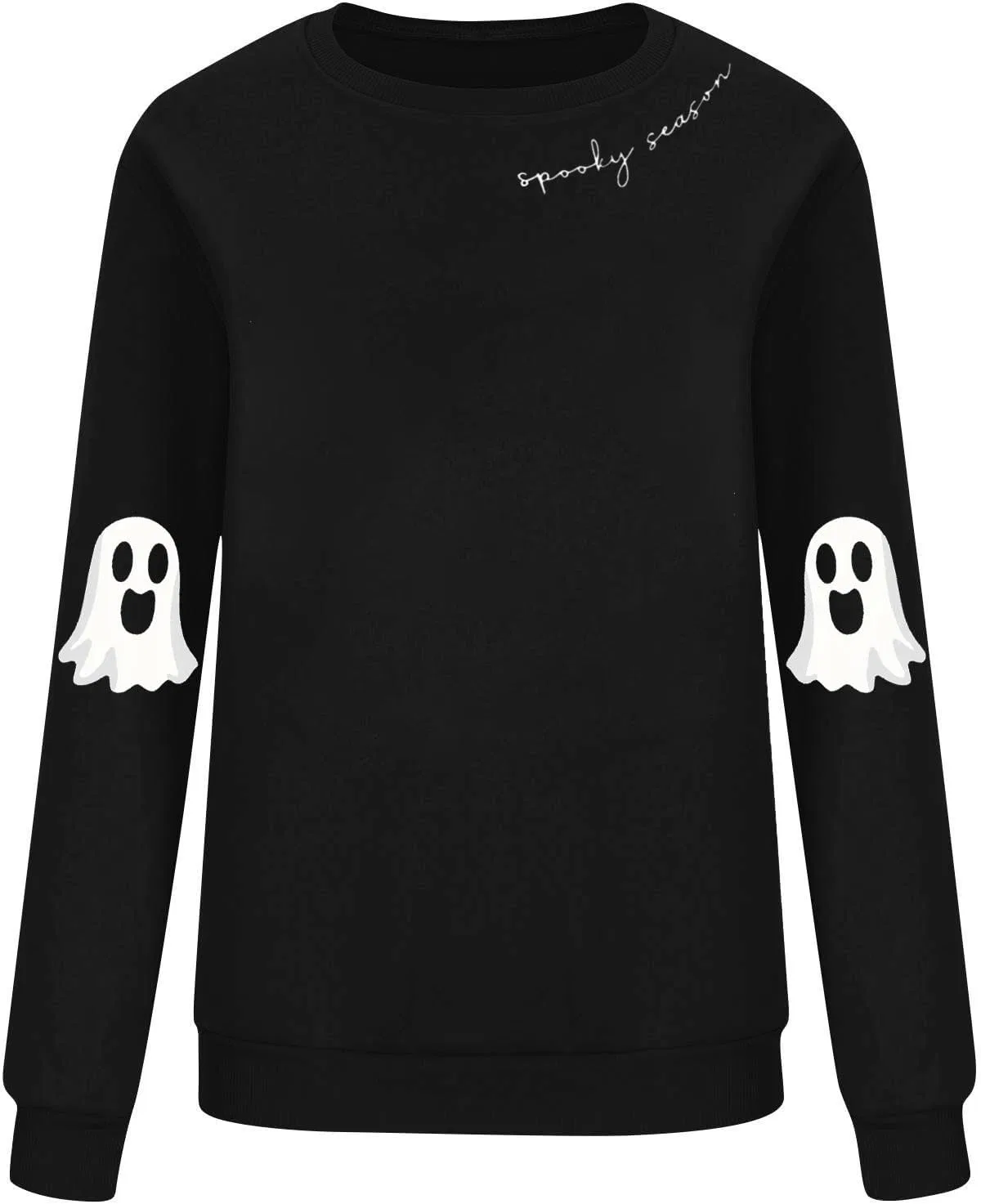 Женский свитшот с принтом Spooky Season, чёрный — фото 4
