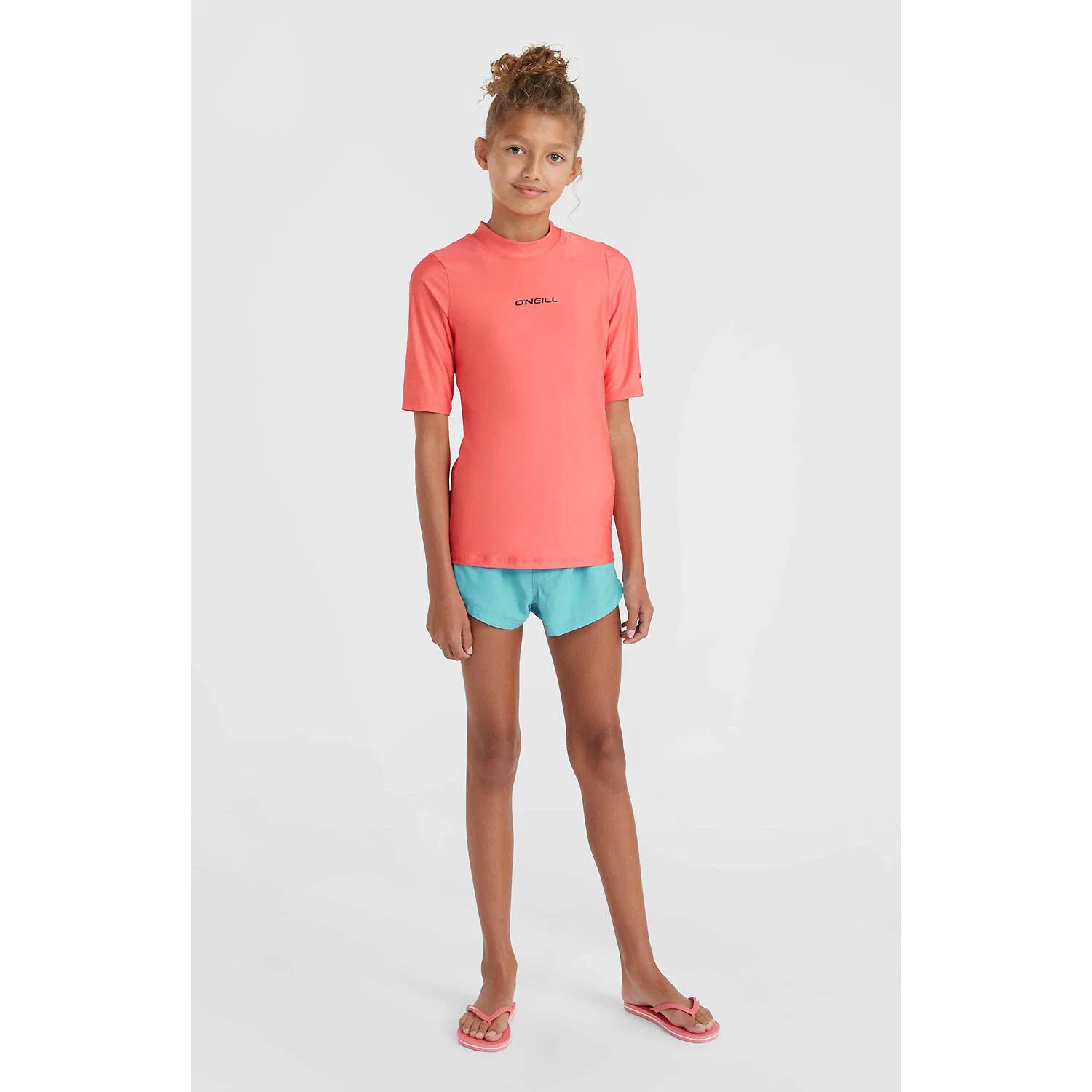 Детская футболка с UV-защитой GIRLS ESSENTIALS SKINS S/SLV O'Neill, Korallenrosa — фото 3