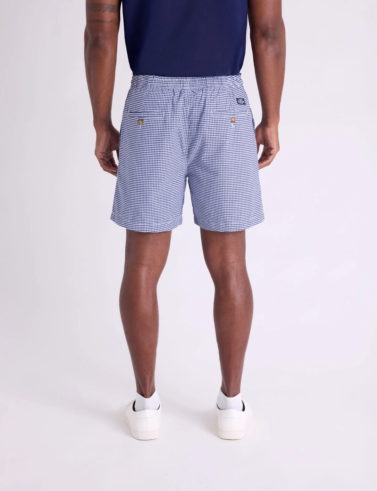 Мужские шорты U.S. Polo Assn. Gingham Oxford Drawstring Jogger, классический темно-синий — фото 3