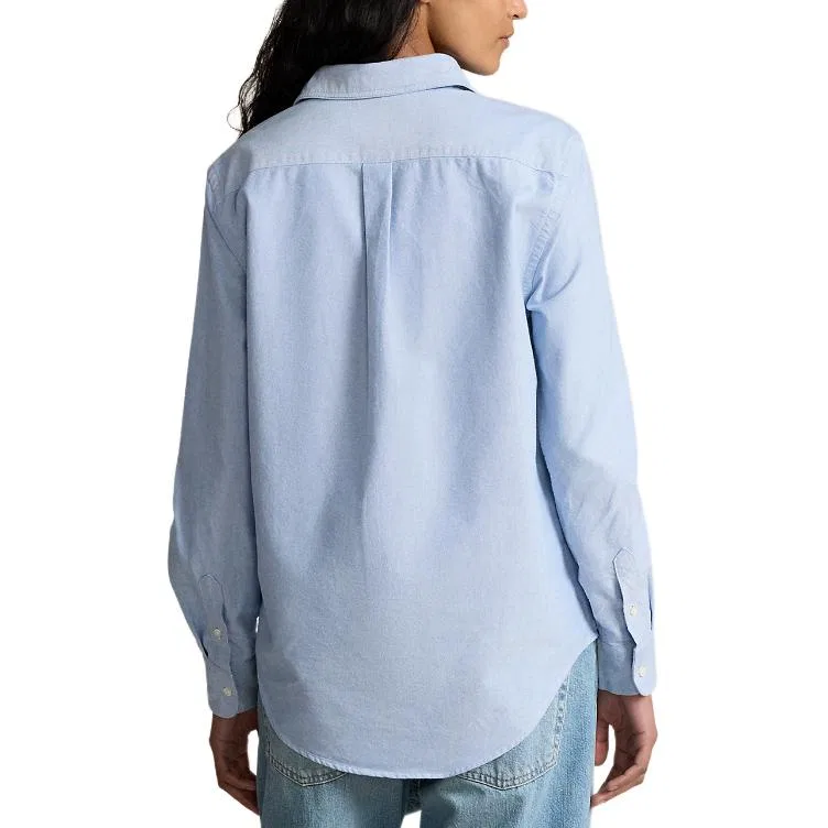 Женская рубашка с длинным рукавом Polo Ralph Lauren, Light Blue — фото 4