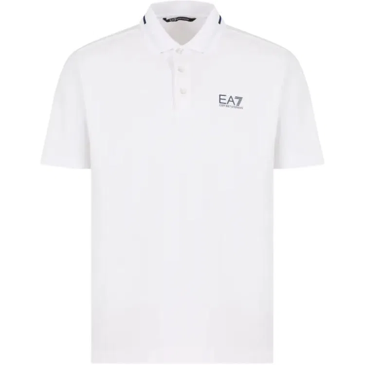 Мужское поло с принтом EMPORIO ARMANI, Cream White