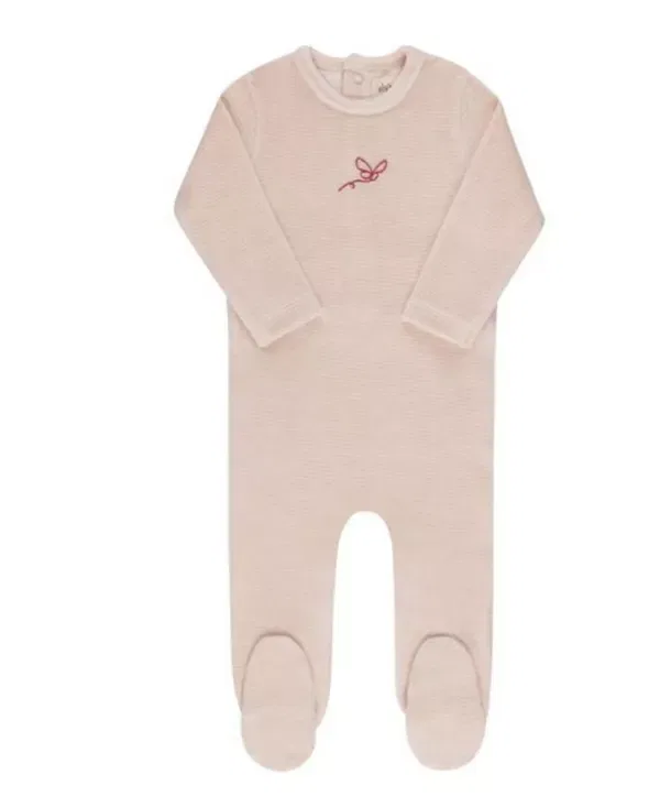 Детский комплект из велюра с полосками Take Me Home Set Ely'S & Co., Light Pink — фото 2