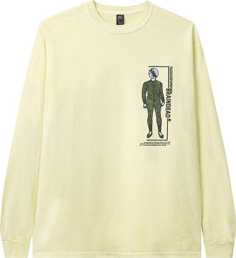 

Лонгслив Brain Dead Evaluate Long-Sleeve Tee 'Lemon', желтый