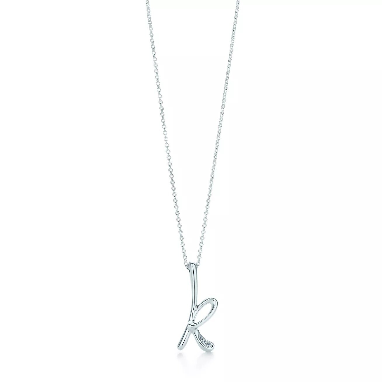 Колье Tiffany & Co. Alphabet Letter "K", серебро/бриллианты