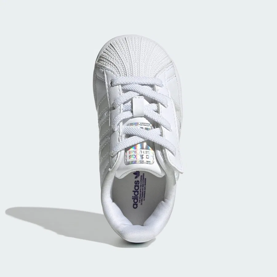 Детские кроссовки с подсветкой Superstar LED Lights Comfort Closure Elastic Lace Shoes adidas, Белый — фото 4