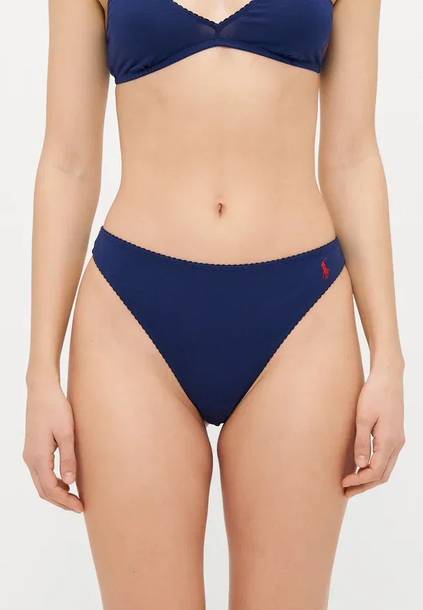 Трусы из хлопка с эластаном Thong Polo Ralph Lauren, темно-синий