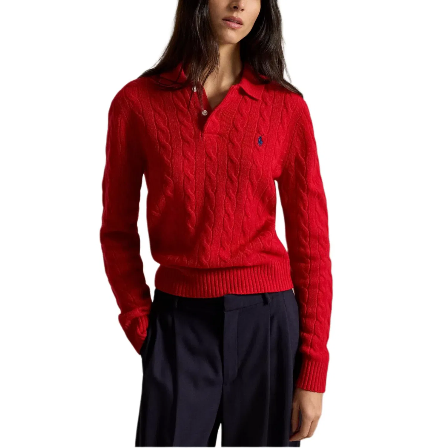 Женское поло с воротником Polo Ralph Lauren, Red — фото 3