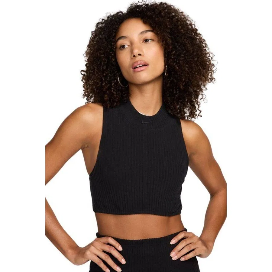Топ-майка без рукавов с высоким воротом Nike Sportswear Chill Knit, Черный