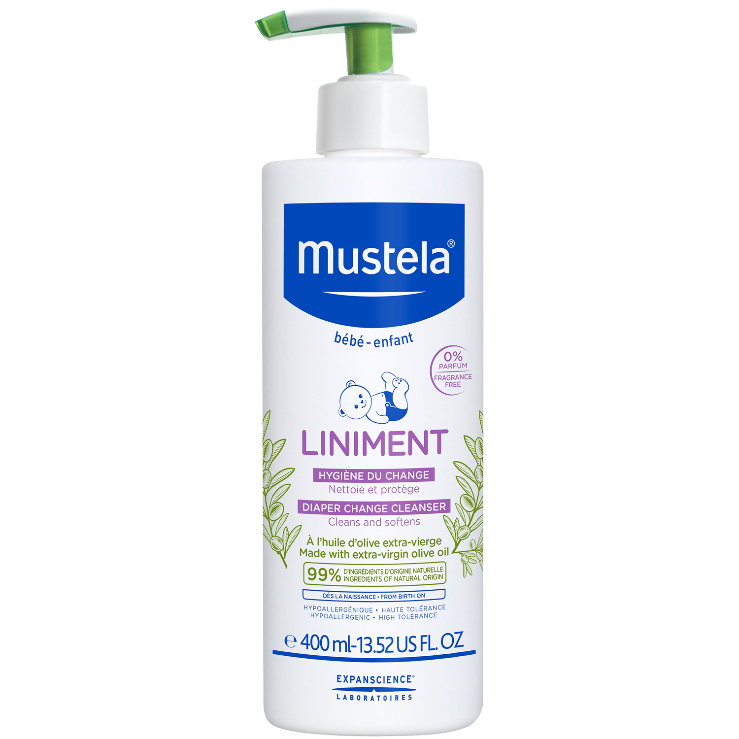 Mustela Liniment эмульсия для очистки зоны под подгузником, 400 мл - фото