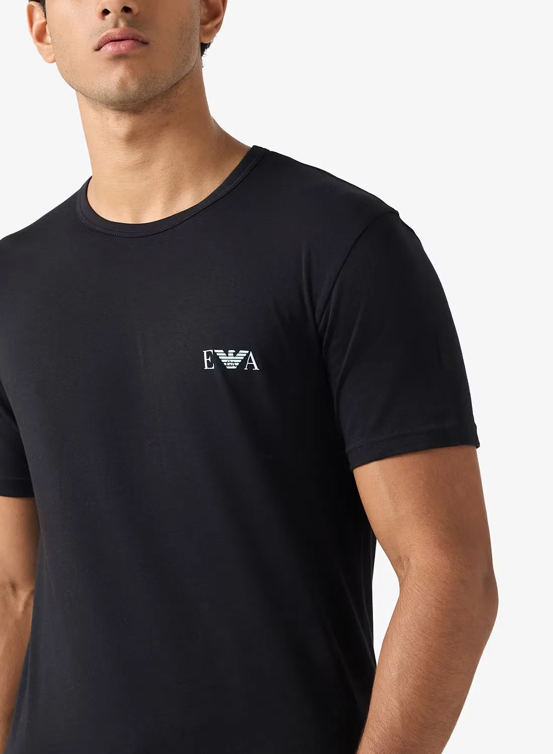 Футболка с логотипом, комплект из 2 штук, Emporio Armani, черный — фото 3
