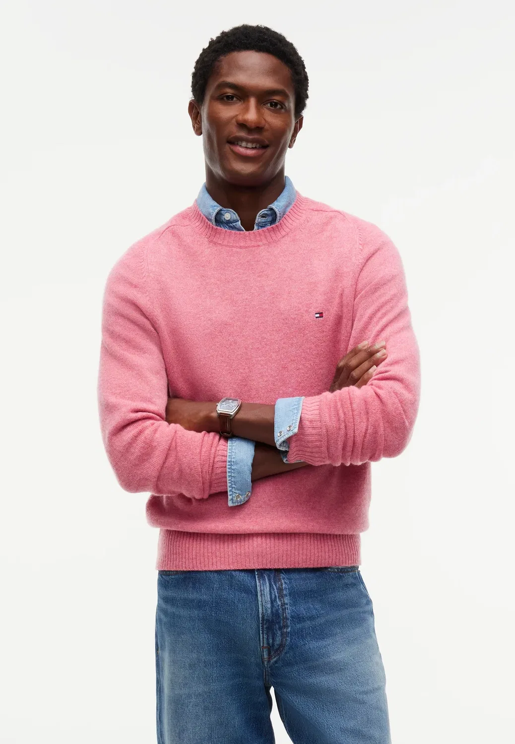 Свитер с круглым вырезом из овечьей шерсти Tommy Hilfiger, Synthetic Blush Heather