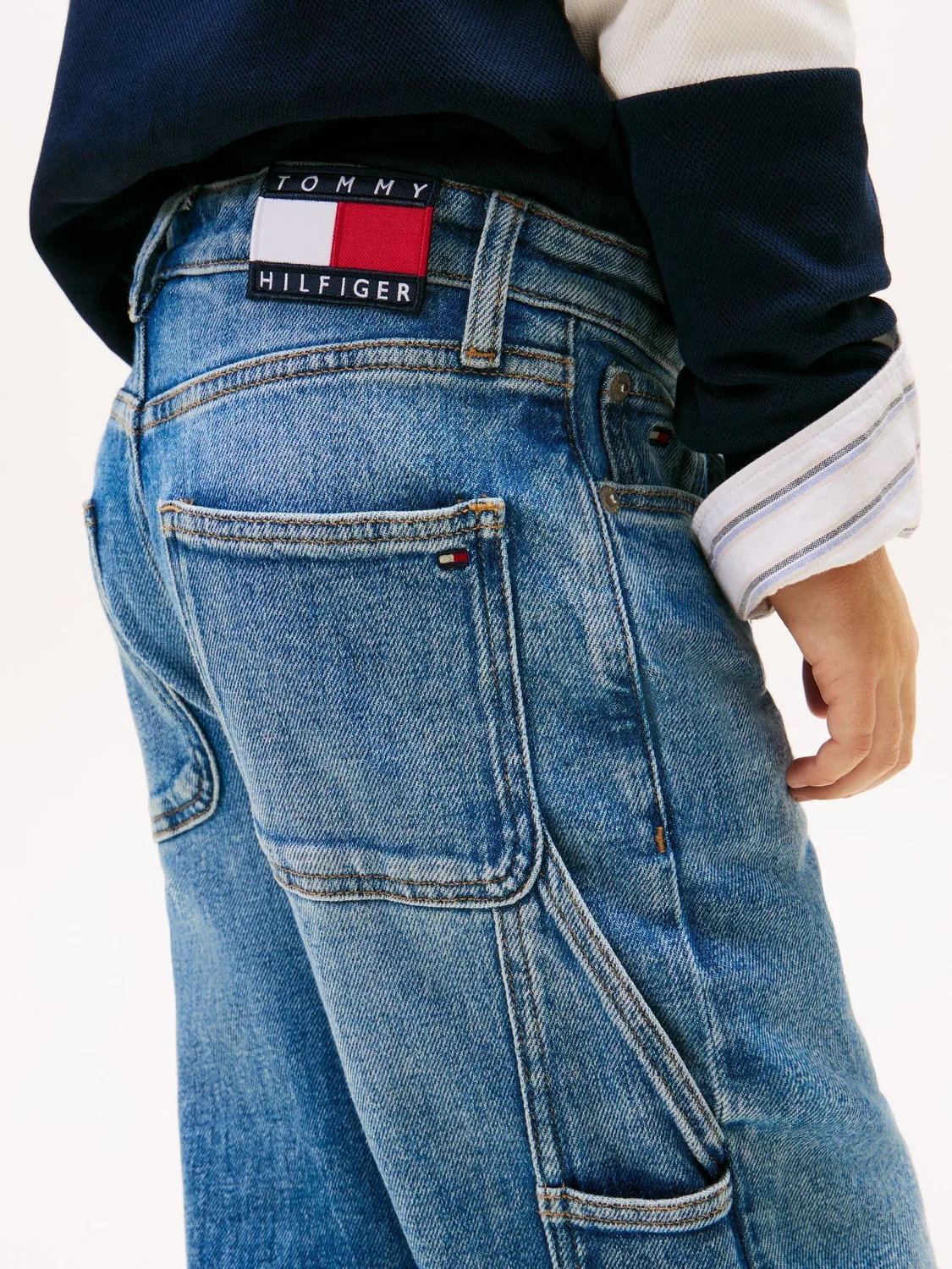 Джинсы карго свободного кроя Tommy Hilfiger, синие — фото 3