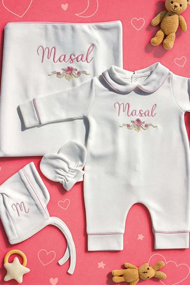 Детский комплект для новорожденных для девочек хлопковый Babiesfirst, White