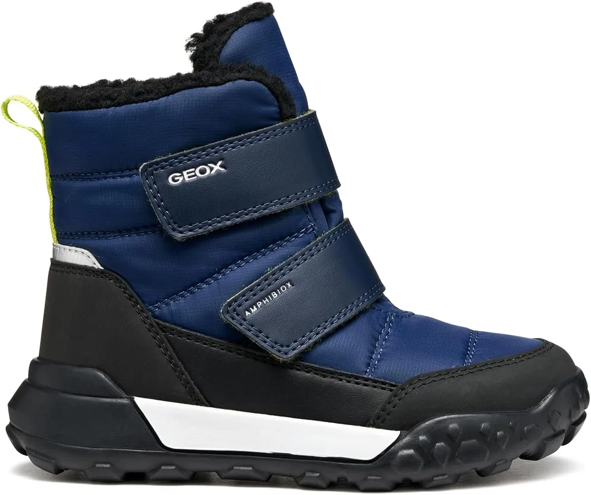 Детские ботинки для мальчиков с высоким берцем Geox, Navy Lime