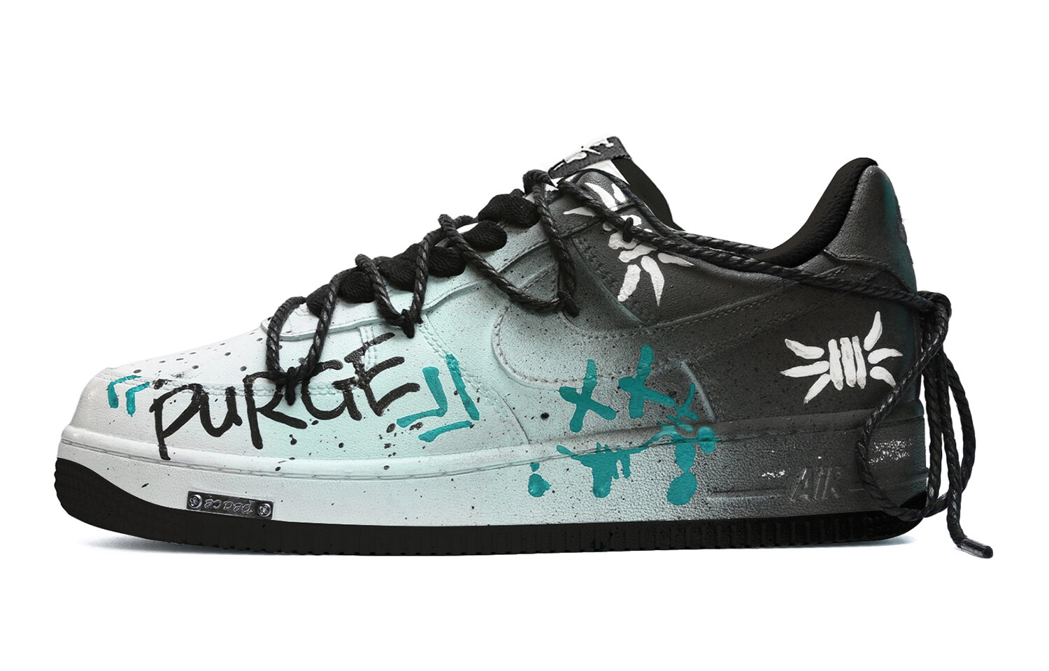 

Кроссовки Nike Air Force 1 Skateboarding Shoes Women's Low-top Black/Green, черный/зеленый