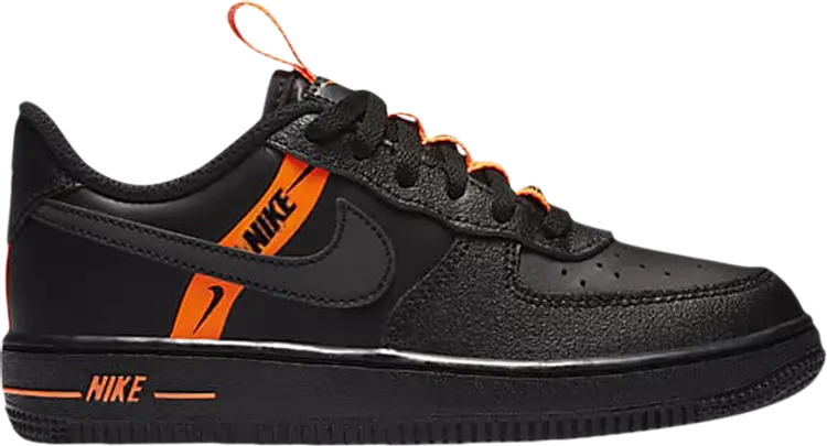 

Кроссовки Nike Force 1 LV8 KSA PS 'Black Total Orange', черный