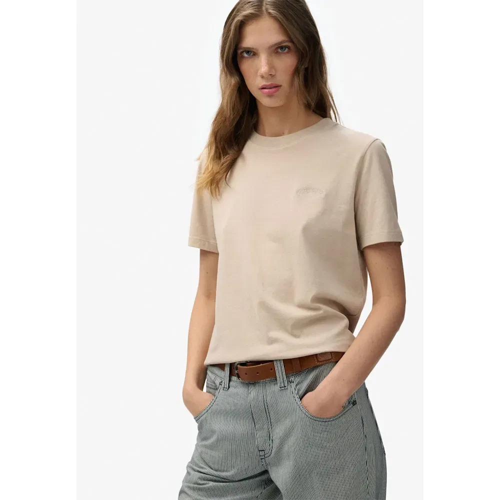 Футболка с логотипом Superdry Essential, бежевый — фото 3