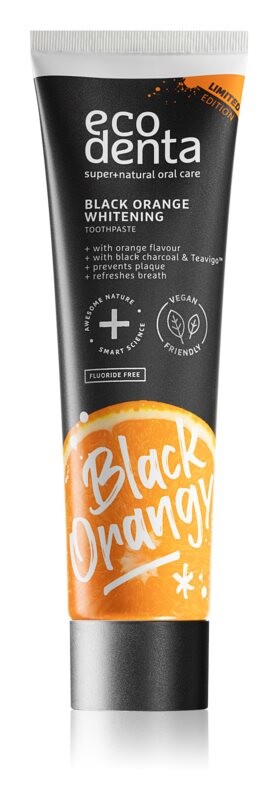 

Черная отбеливающая зубная паста без фтора Ecodenta Expert Black Orange Whitening