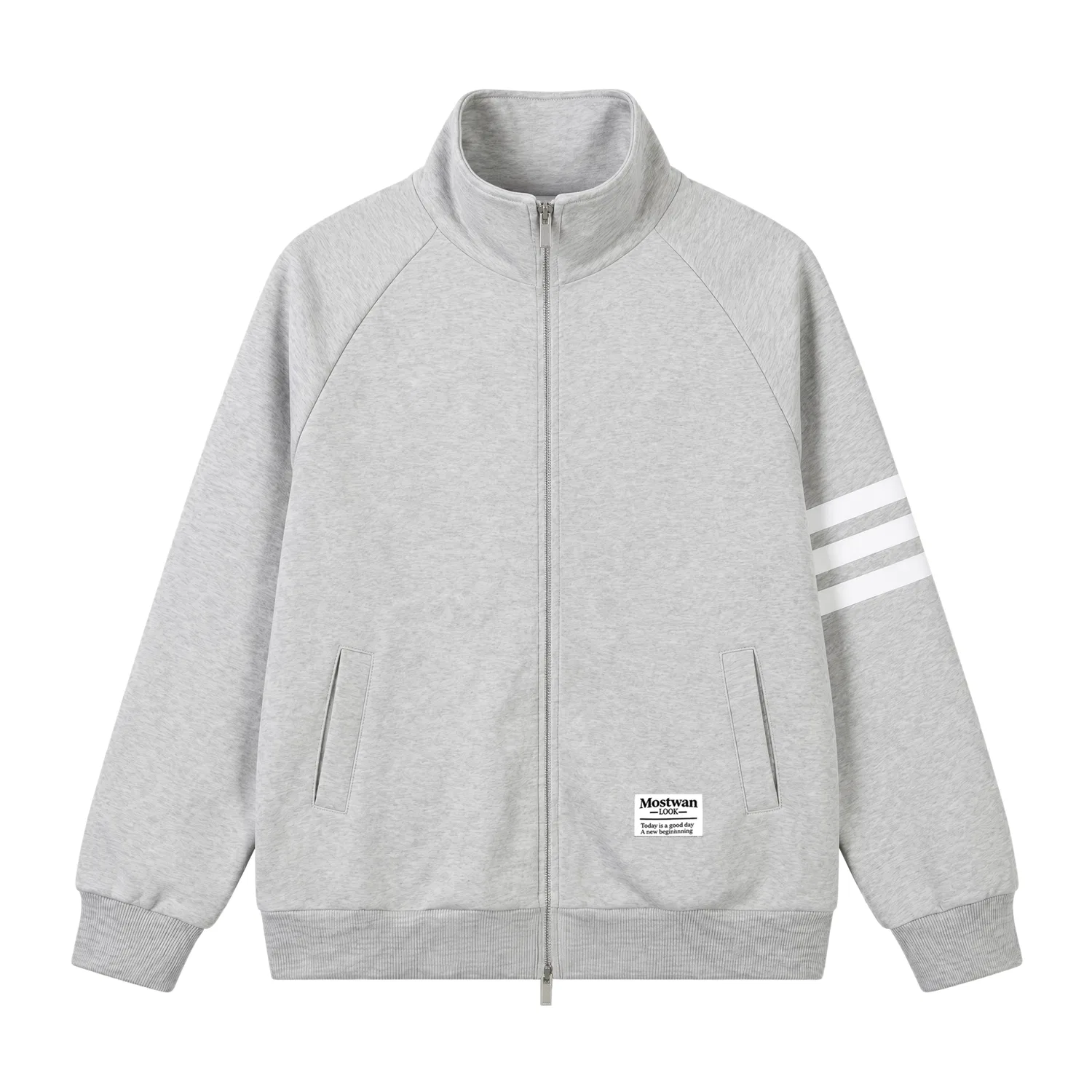 Детская толстовка с воротником-стойкой прямого кроя Heather Gray MostwantedLab, Heather Gray