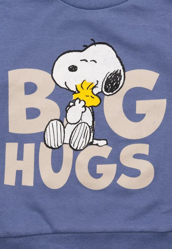 Комплект из свитшота и брюк с принтом Peanuts Snoopy, голубой, бежевый — фото 4