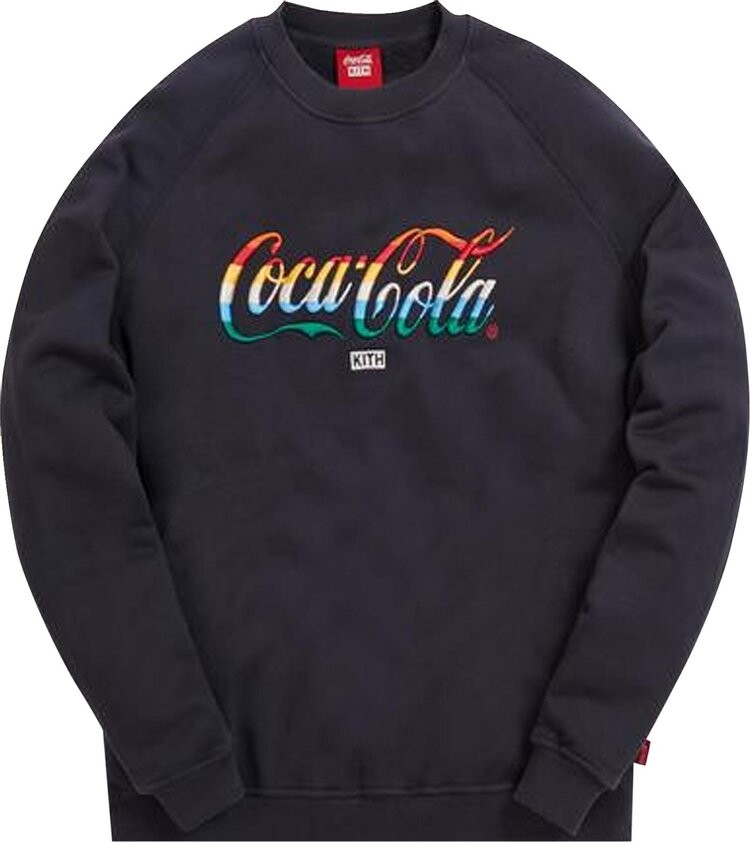 

Толстовка Kith x Coca-Cola Striped Crewneck 'Black', черный