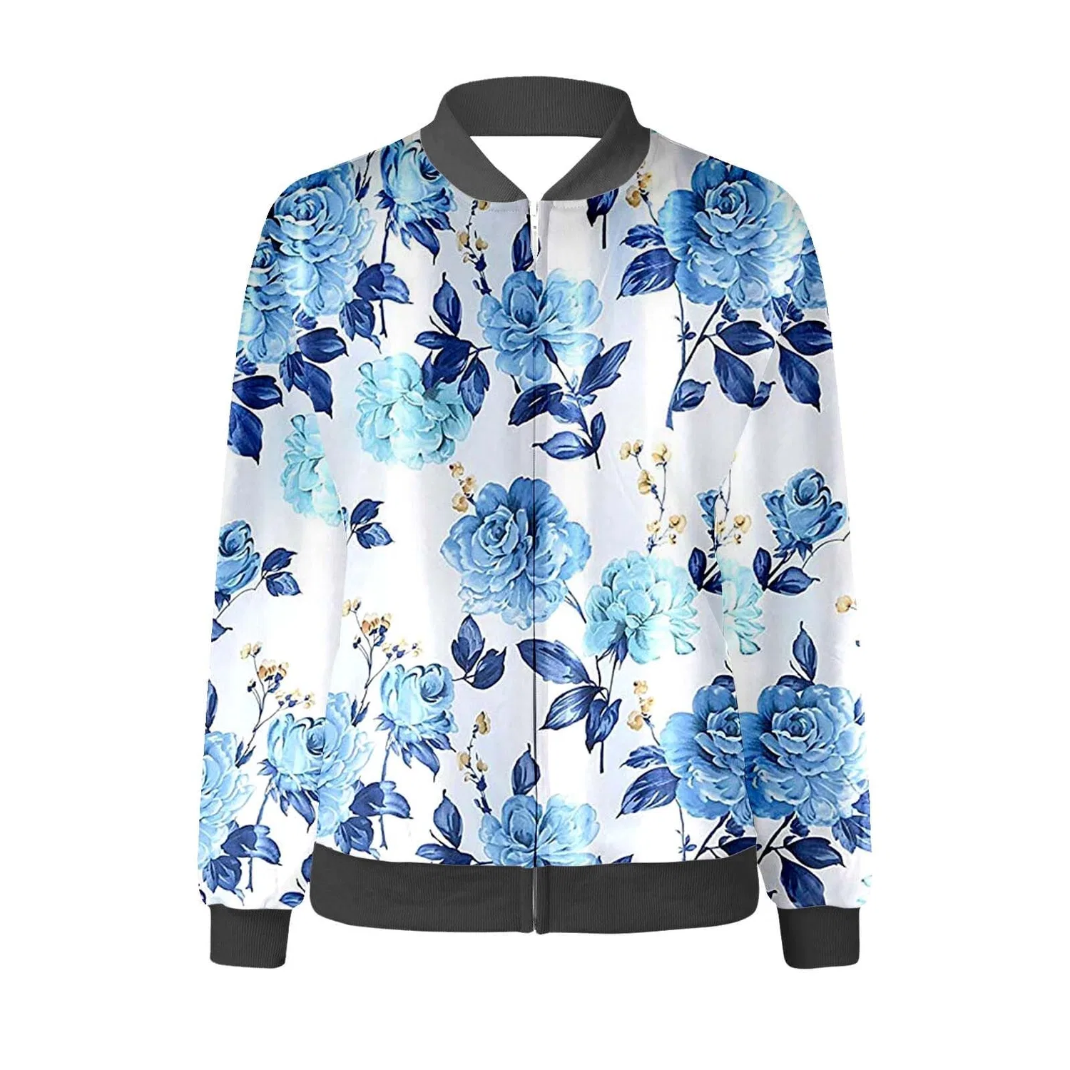 Женская куртка-косуха с принтом Spring Printed, blu — фото 4