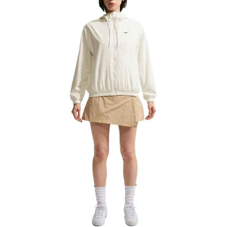 Женская куртка с капюшоном Nike Swoosh Jackets, Sail White — фото 4