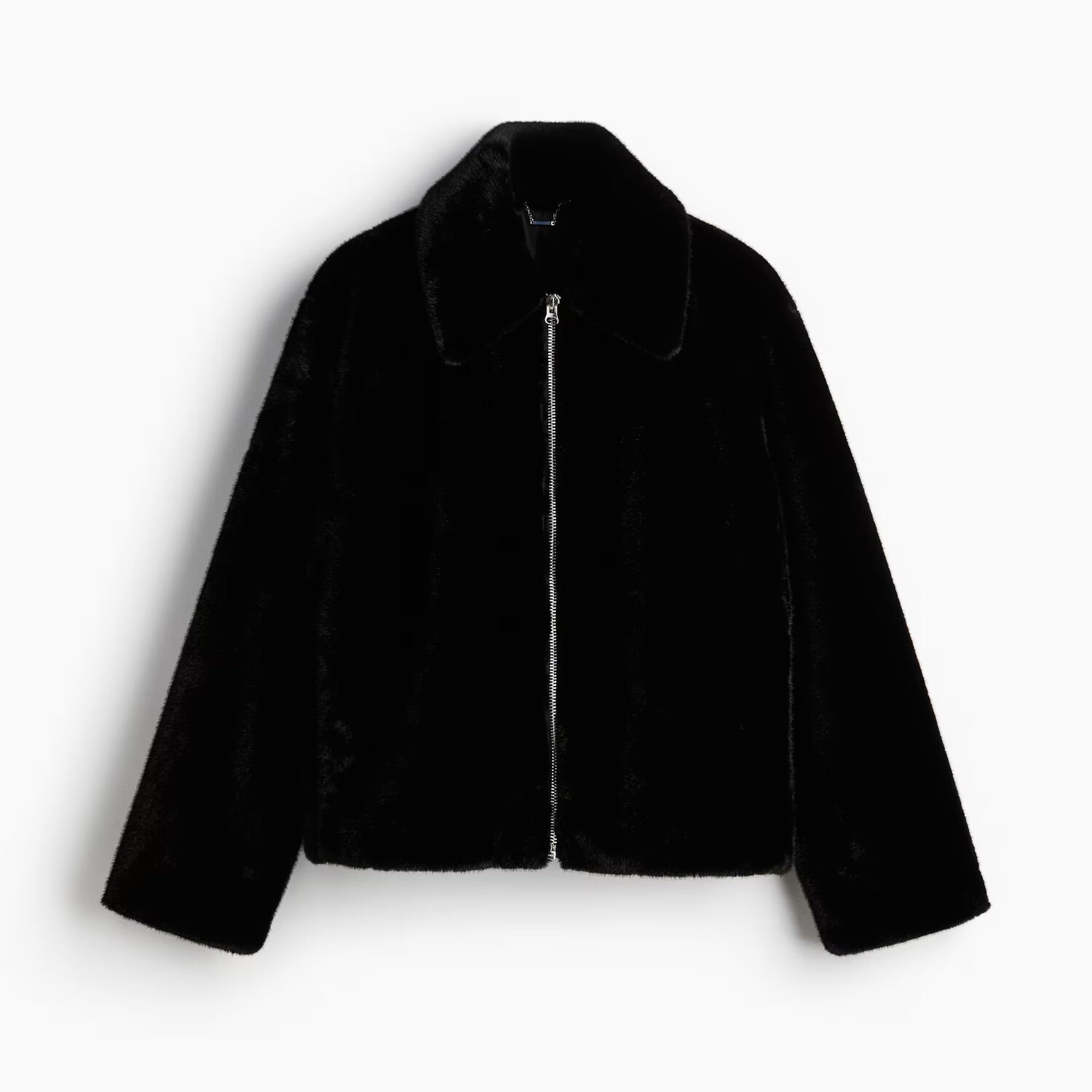 

Куртка H&M A/W 2024 Loose-Fit Fluffy, черный