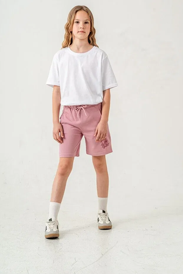 Детские шорты для девочек с вышивкой Jaime le bullet Mışıl Kids, Pink