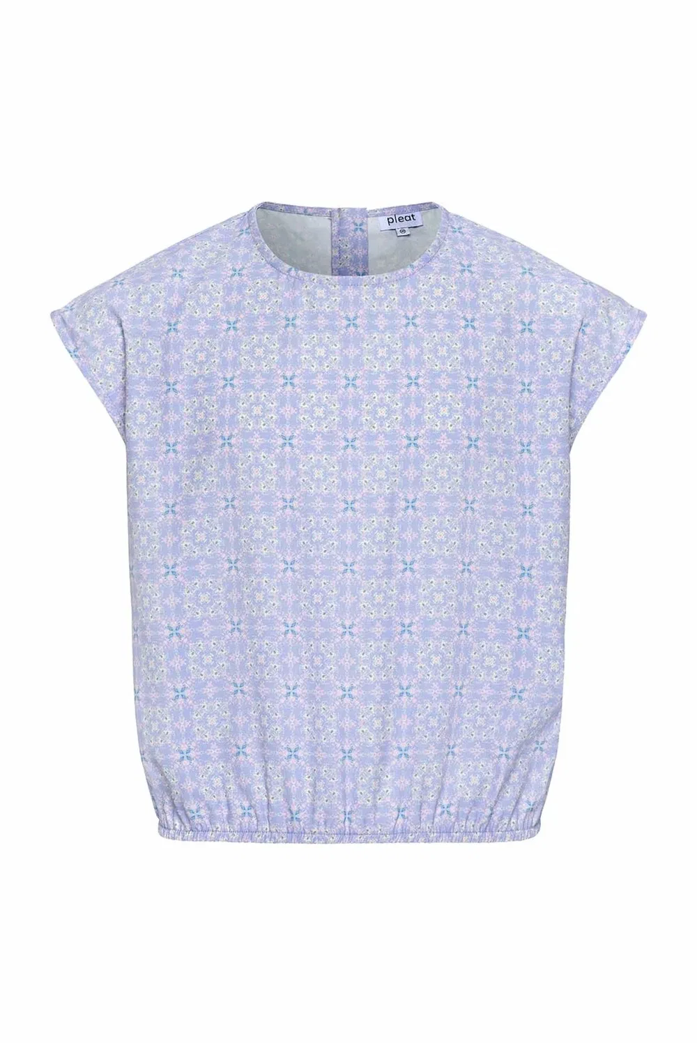 Детская блузка для девочек с коротким рукавом и воротником Emma Top Pleat, Periwinkle