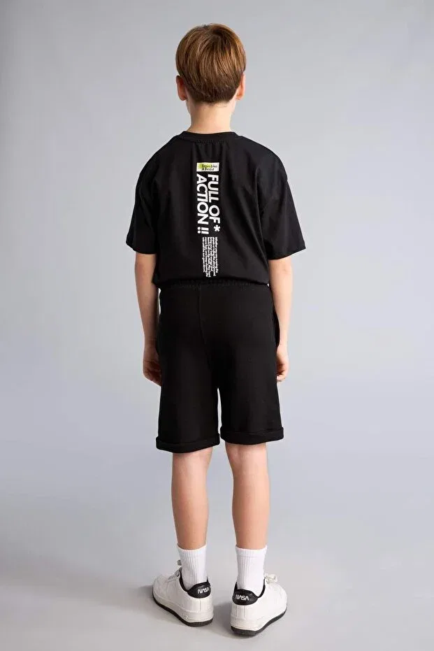 Детские шорты для мальчиков хлопковые Defacto, Black-Bk81 — фото 4