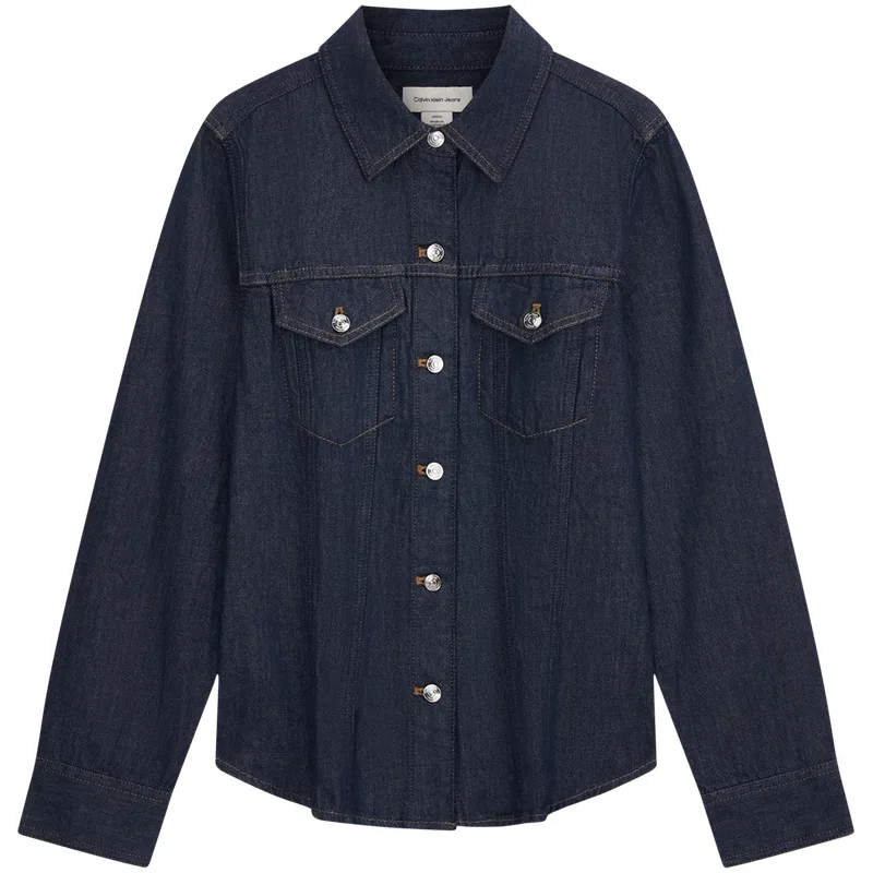 Женская рубашка с отложным воротником Calvin Klein, Denim Dark Blue