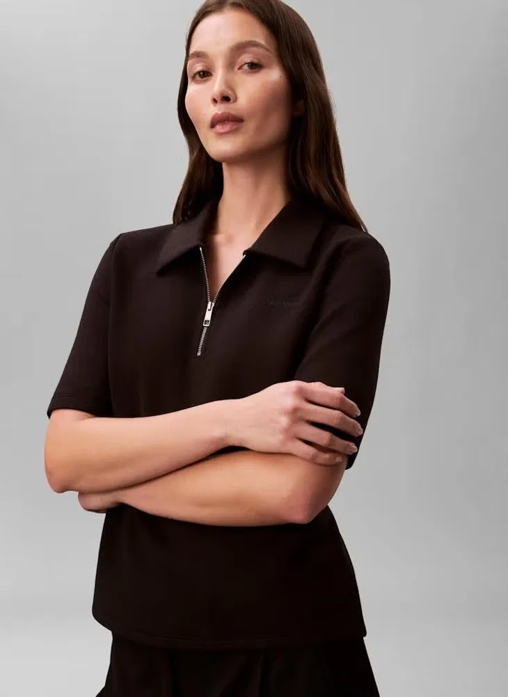 Пуловер на молнии черный Calvin Klein, черный