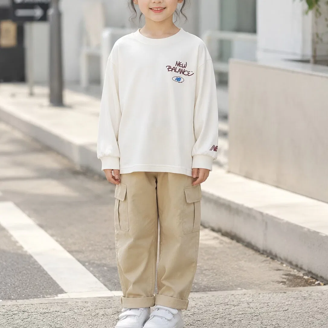 Детская футболка с круглым вырезом Ivory White New Balance — фото 3
