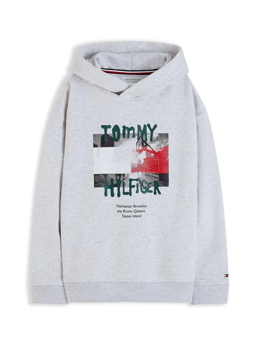 Толстовка TOMMY HILFIGER серого цвета с пятнистым рисунком