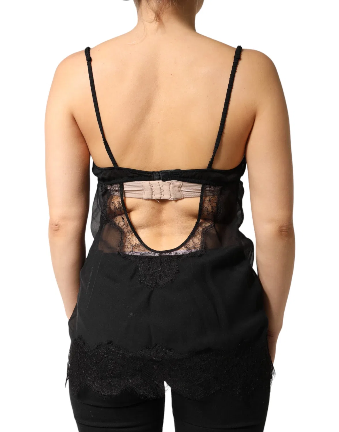 Женский топ-комбинация с кружевной отделкой Lingerie Top Dolce & Gabbana, Black — фото 4