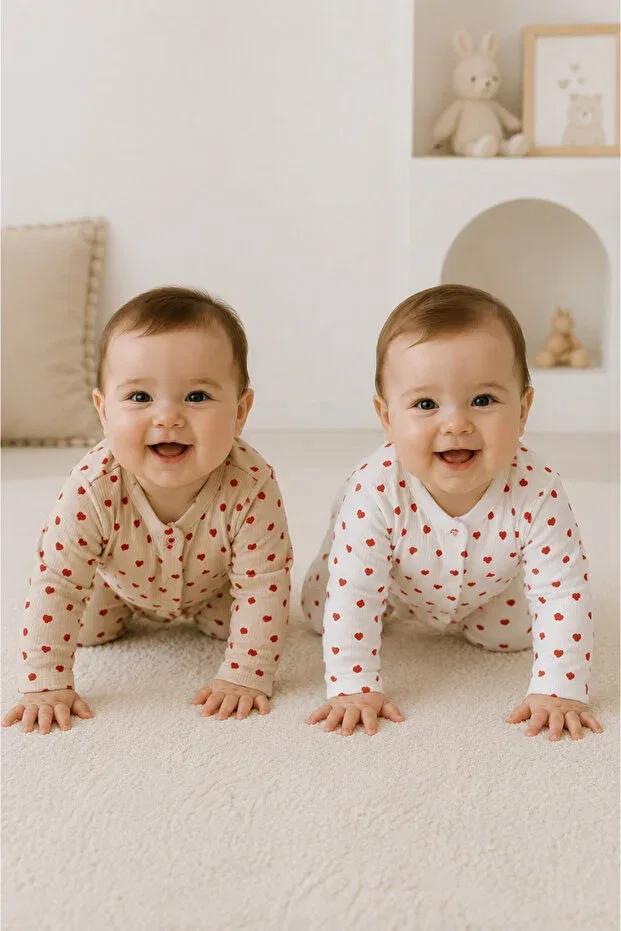 Детский комбинезон для девочек с принтом Basics My Babies Label, Ecru — фото 4