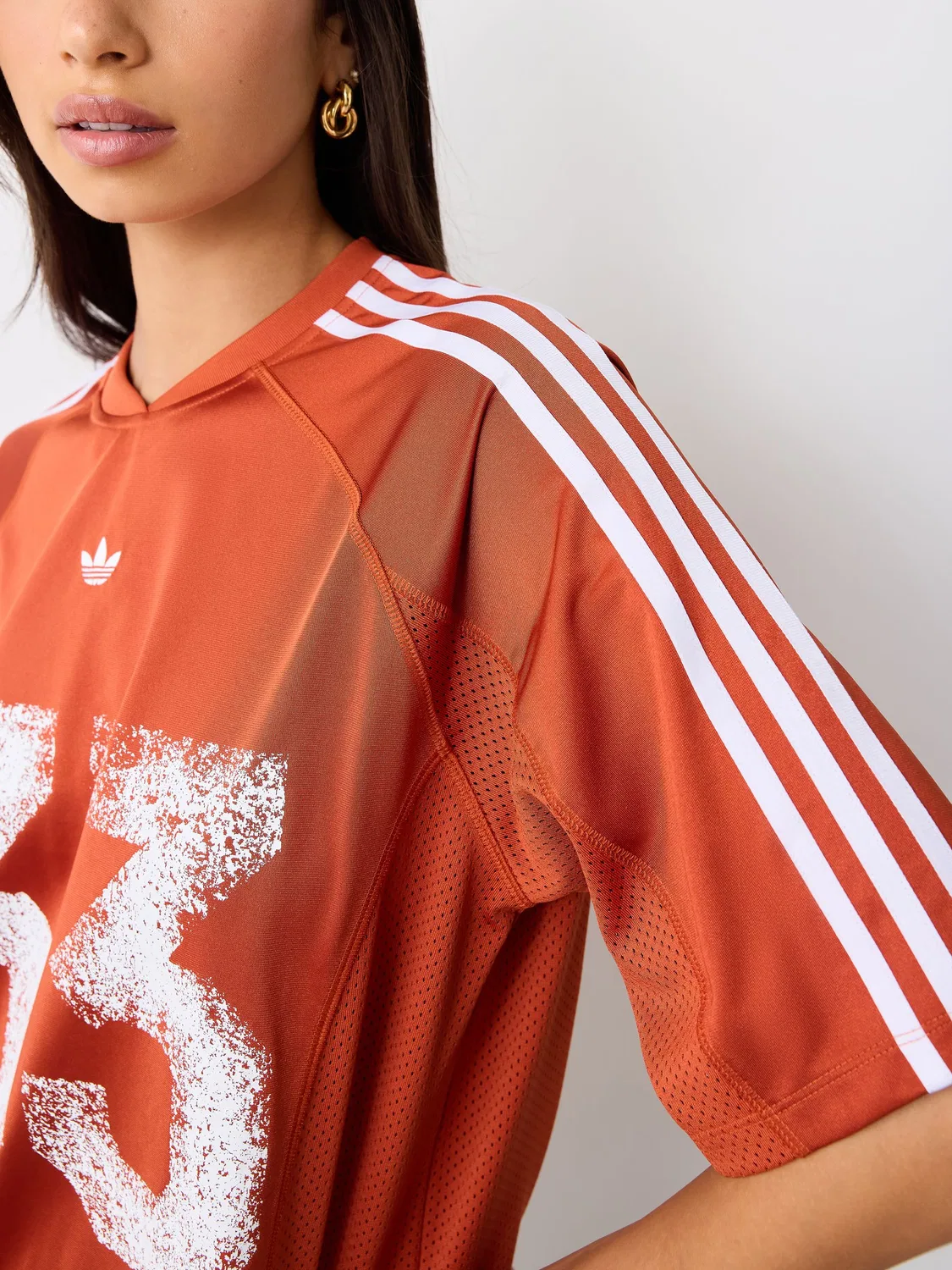 Оранжевый винтажный трикотажный топ adidas Originals Oversized — фото 4