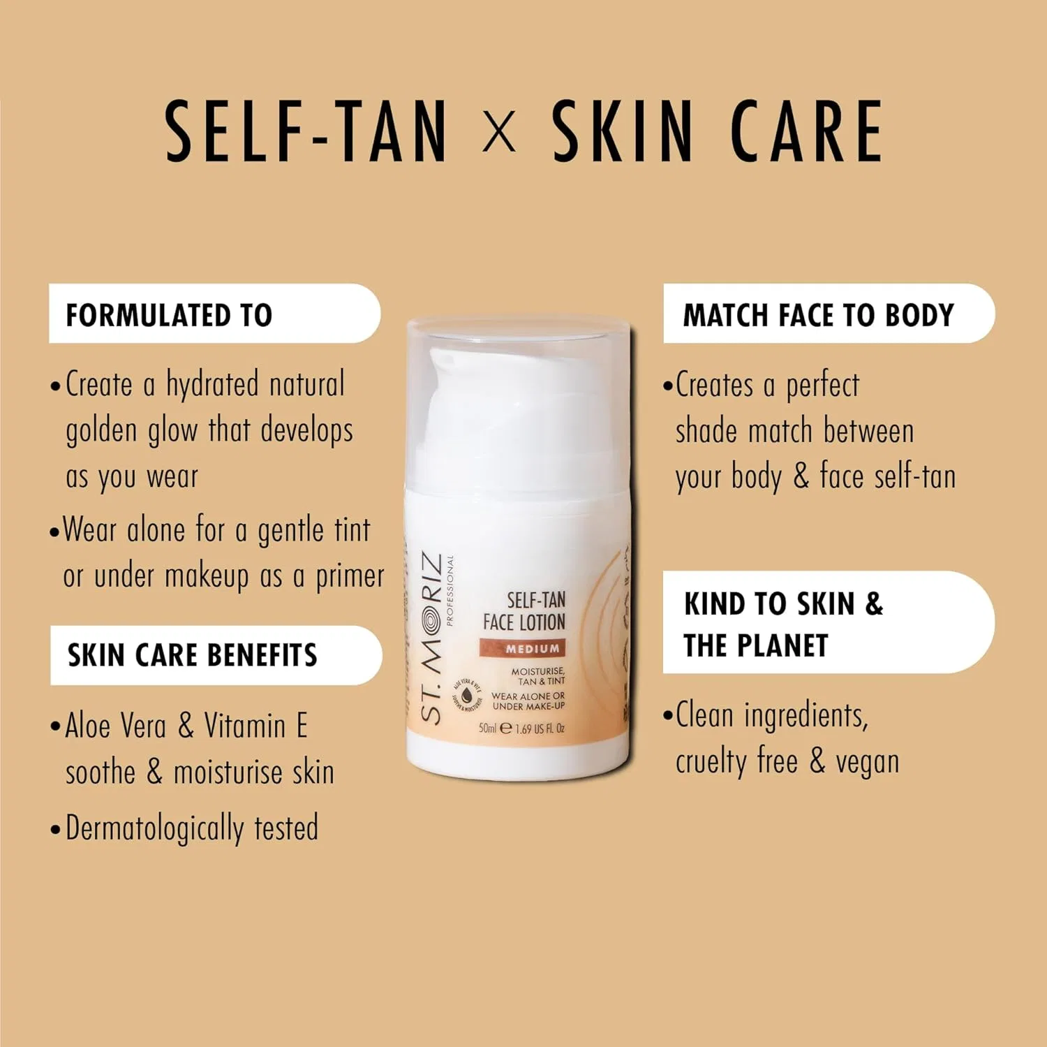 Автозагар для лица St. Moriz Professional, 50 мл, Medium — фото 2