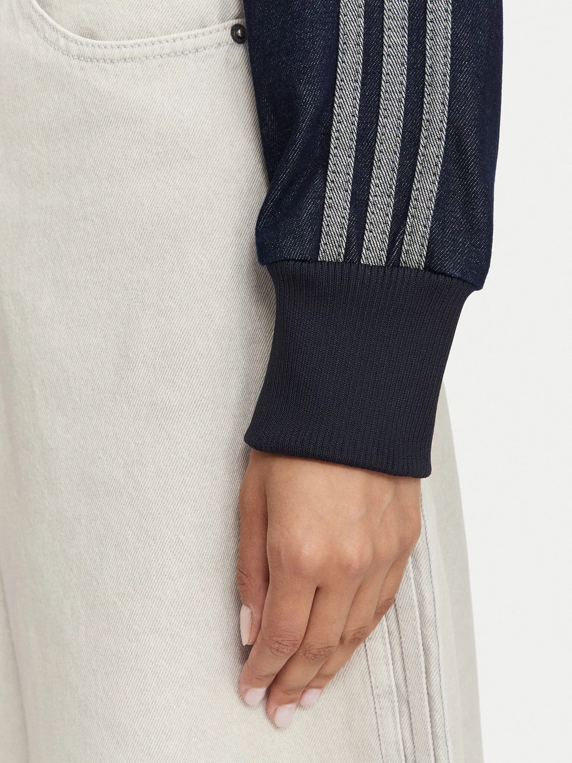 Женская джинсовая куртка приталенного кроя Firebird Adidas, темно-синий — фото 4